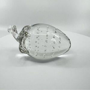 Clear Figural Strawberry Paperweight Crowning Touch Art Glass Controlled…
